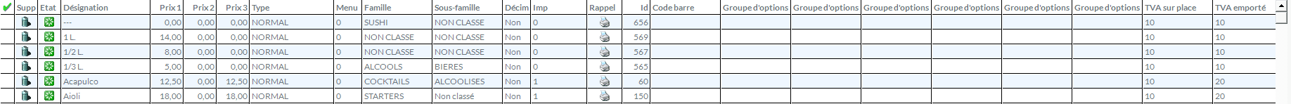 Associer les codes ref - Produits