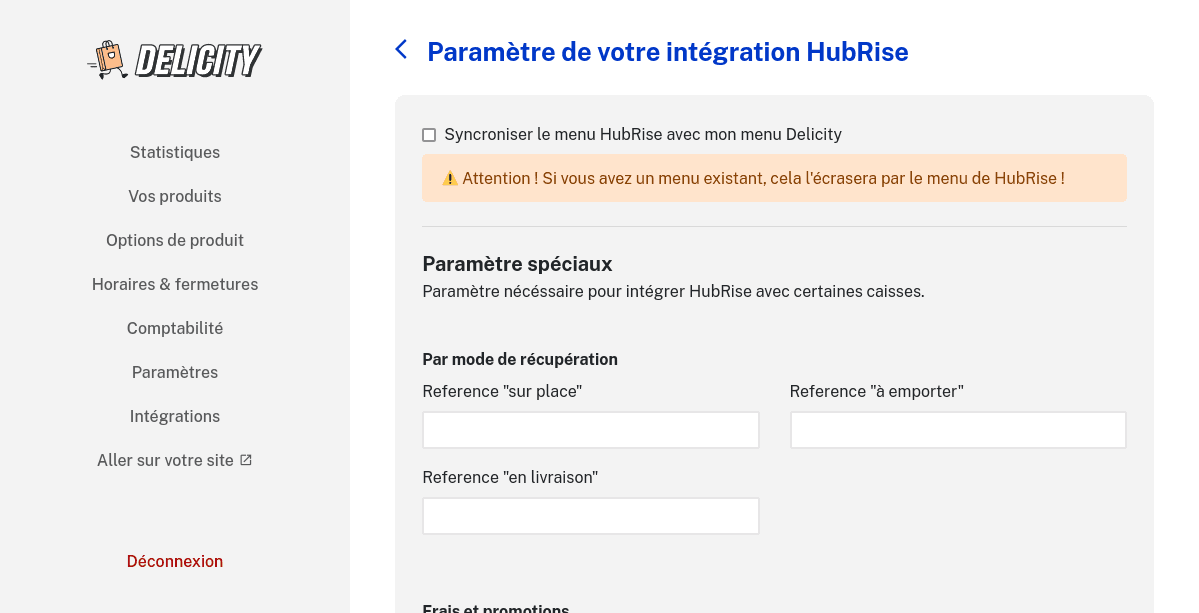 Activer la synchronisation auto du menu