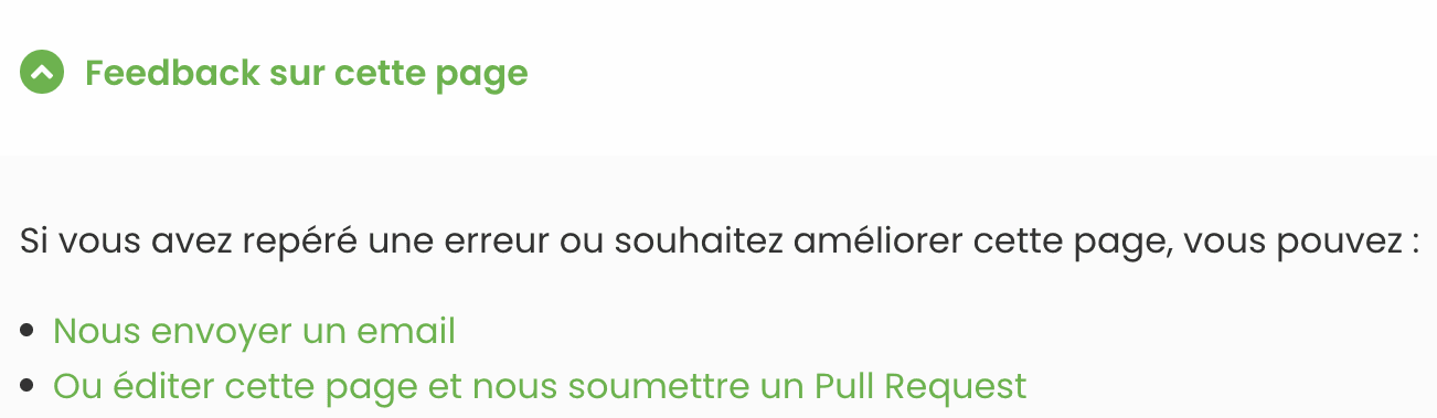 Lien de commentaires en bas de la page