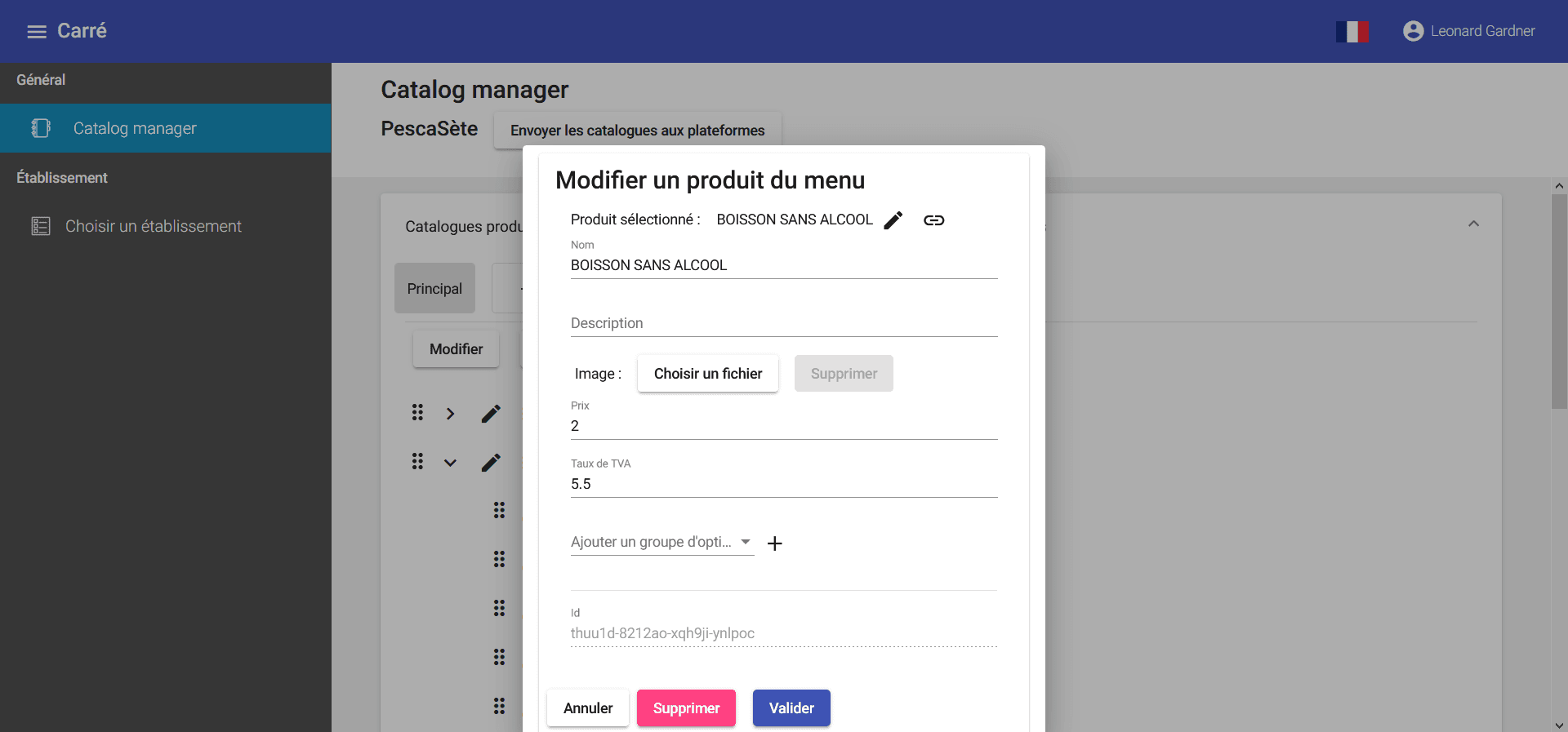 Associer les codes ref - Détails du produit