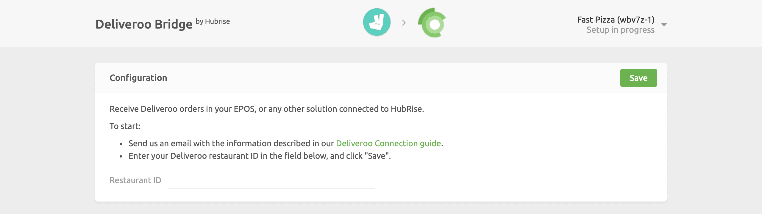 Deliveroo Restaurant ID