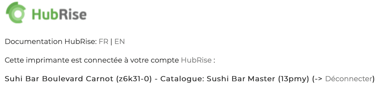 Connexion à HubRise - HubRise connecté