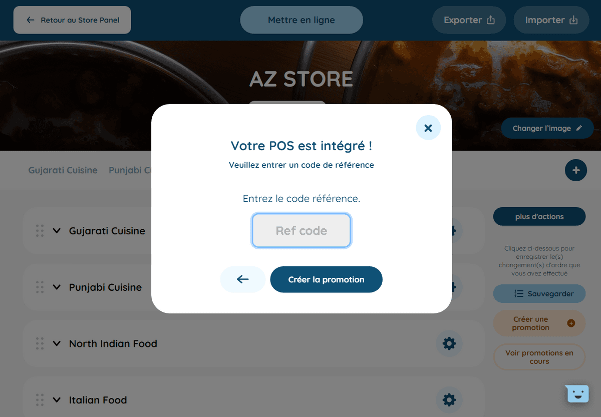 Associer les codes ref - Promotion