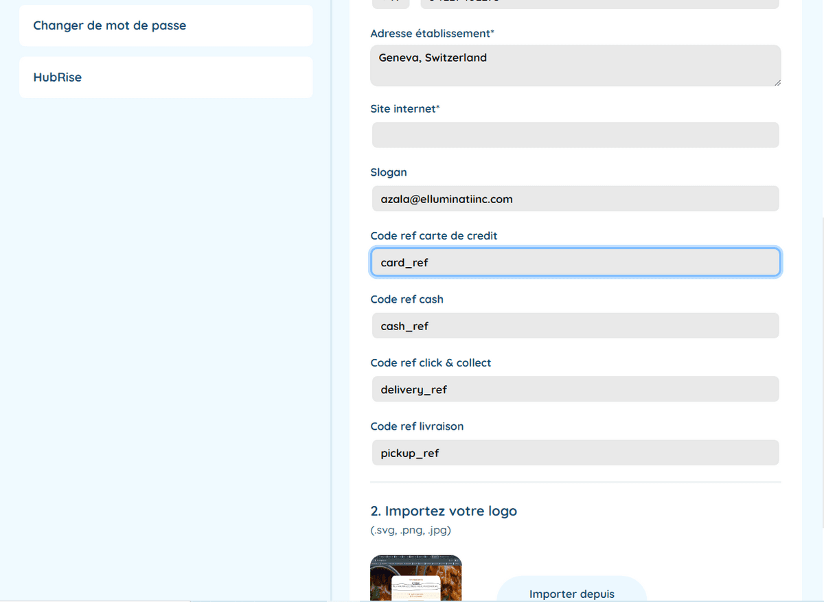 Associer les codes ref - Paiements