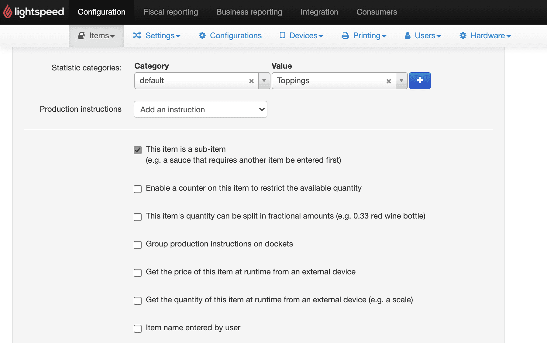 Disable sales restrictions on an item