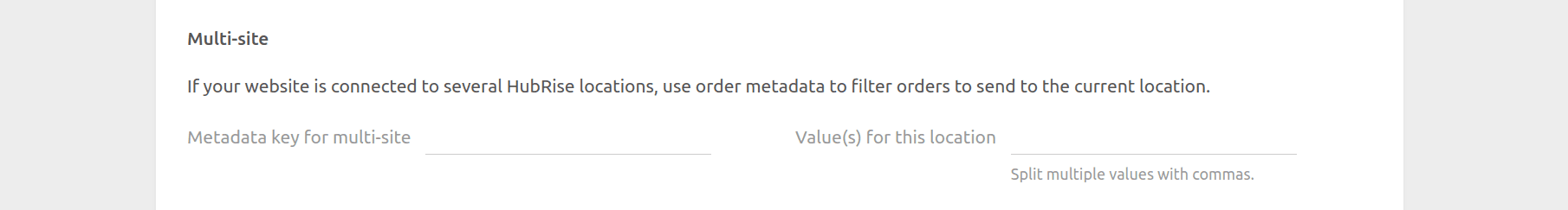 PrestaShop Bridge configuration page, multi-site