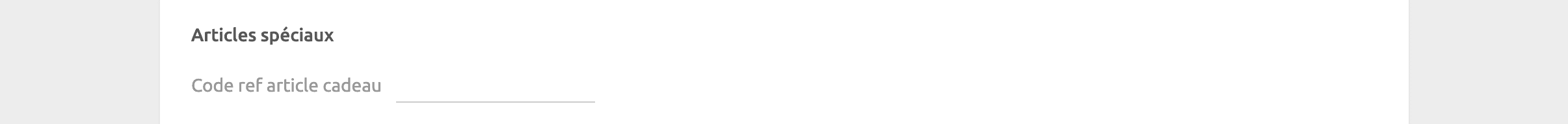 Page de configuration PrestaShop Bridge, Articles spéciaux