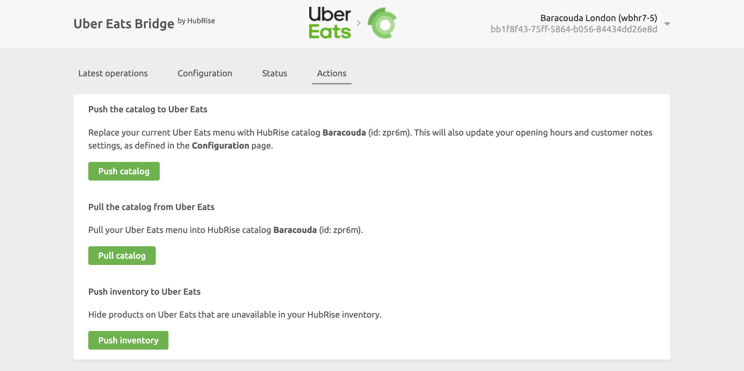 Manual Catalog Push on HubRise