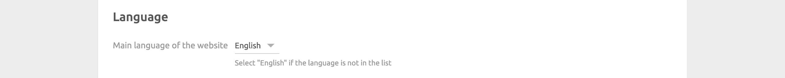 WooCommerce Bridge configuration page, language