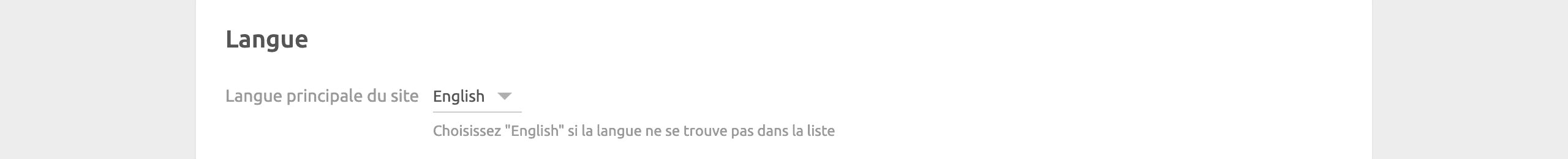 Page de configuration WooCommerce Bridge, langue