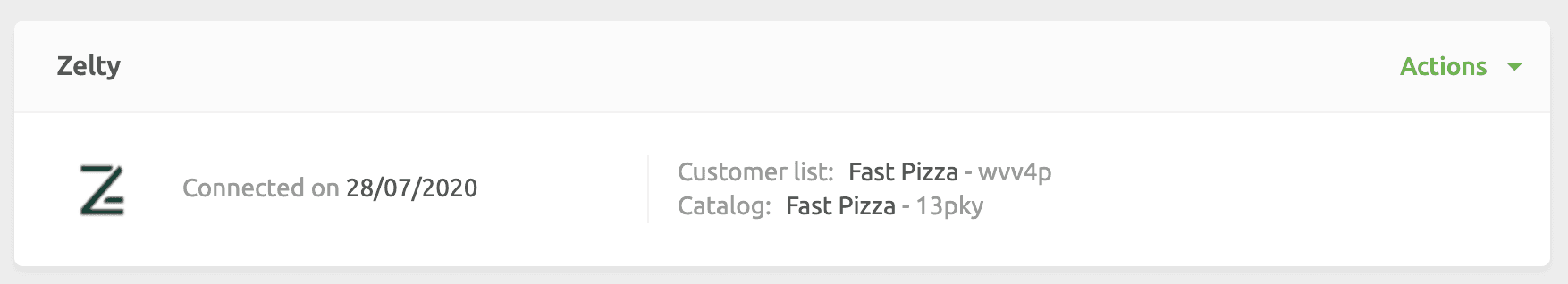 Zelty Connection on HubRise